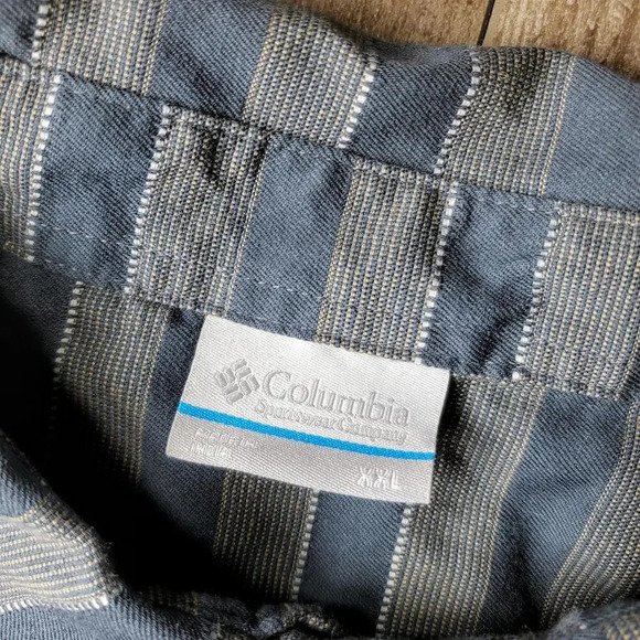 COLUMBIA Men's Graphite Stripe Collared Shirt Size XXL Snap Front Double pocket - Picture 8 of 15